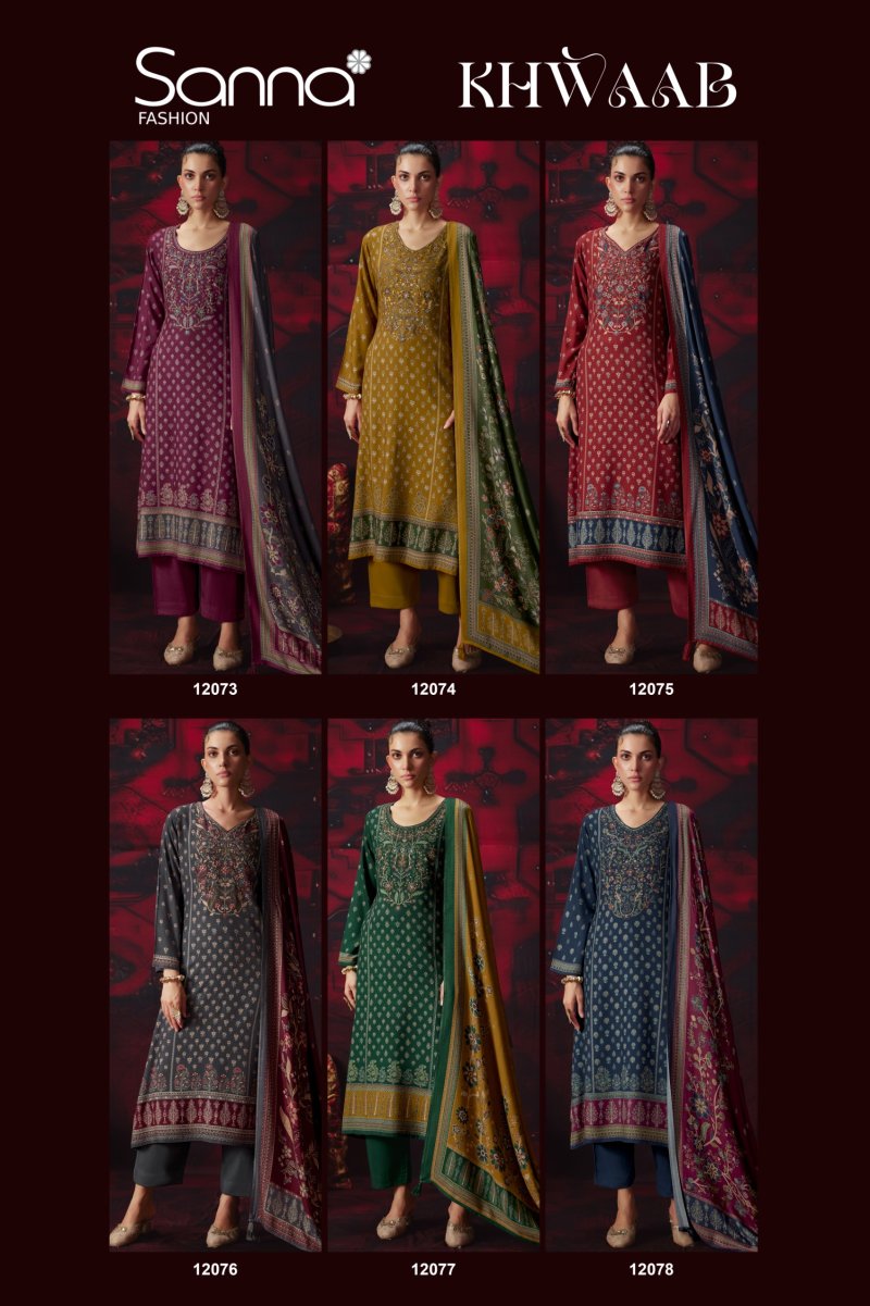 Khwaab By Sanna Viscose Pashmina Dress Materials